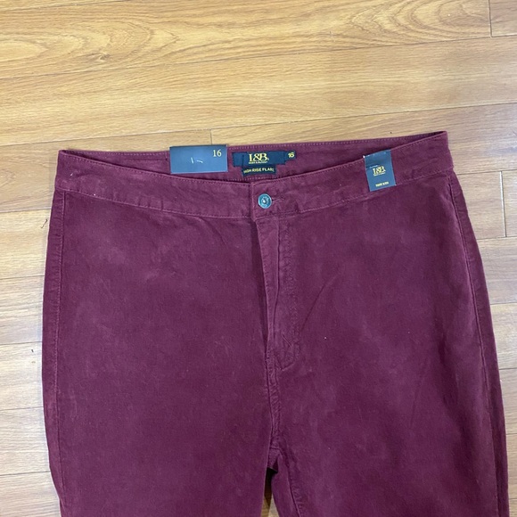 L&B Burgundy Corduroy Flare Pants | size 16 - Picture 2 of 7